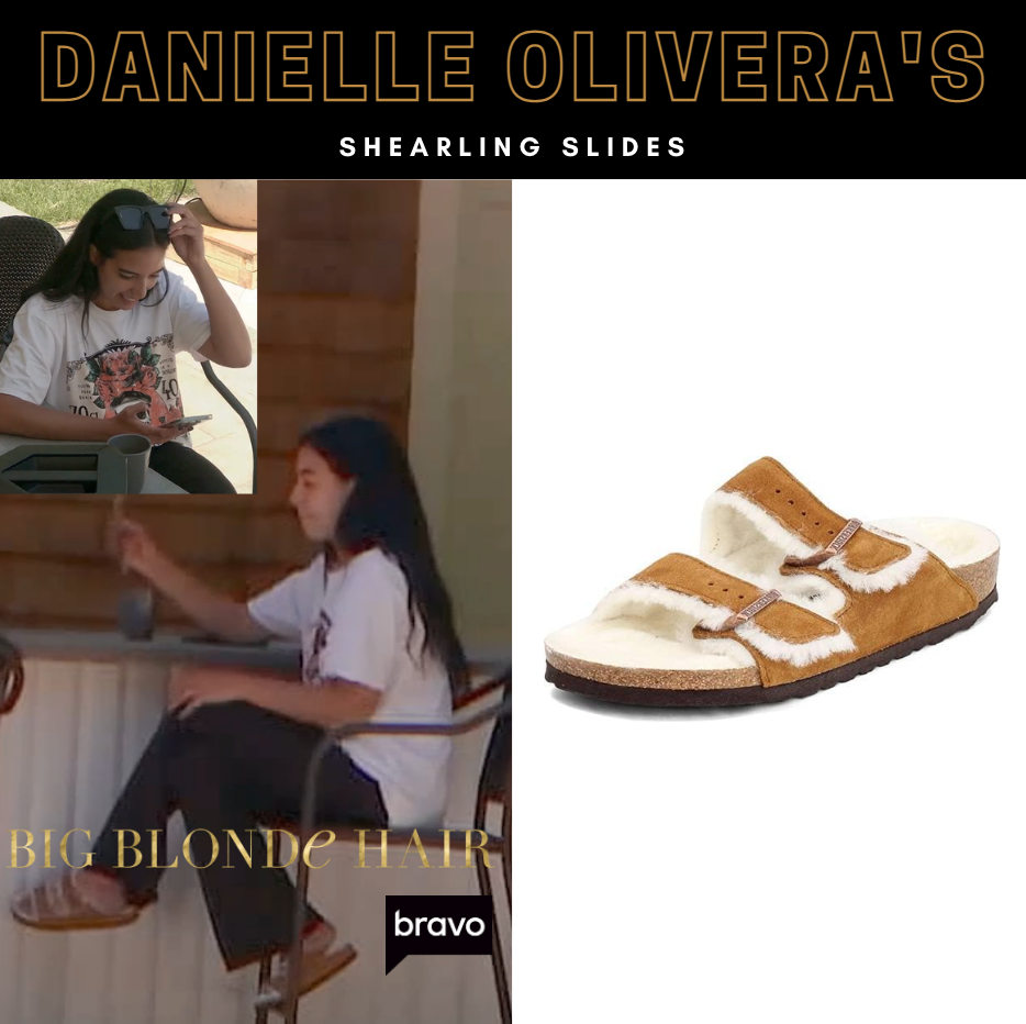 Danielle Olivera's Shearling Slides