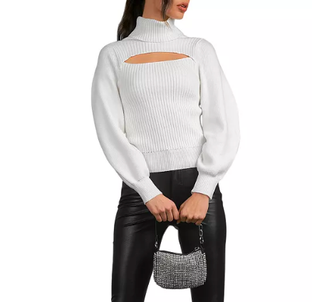 Dolores Catania's White Cutout Sweater