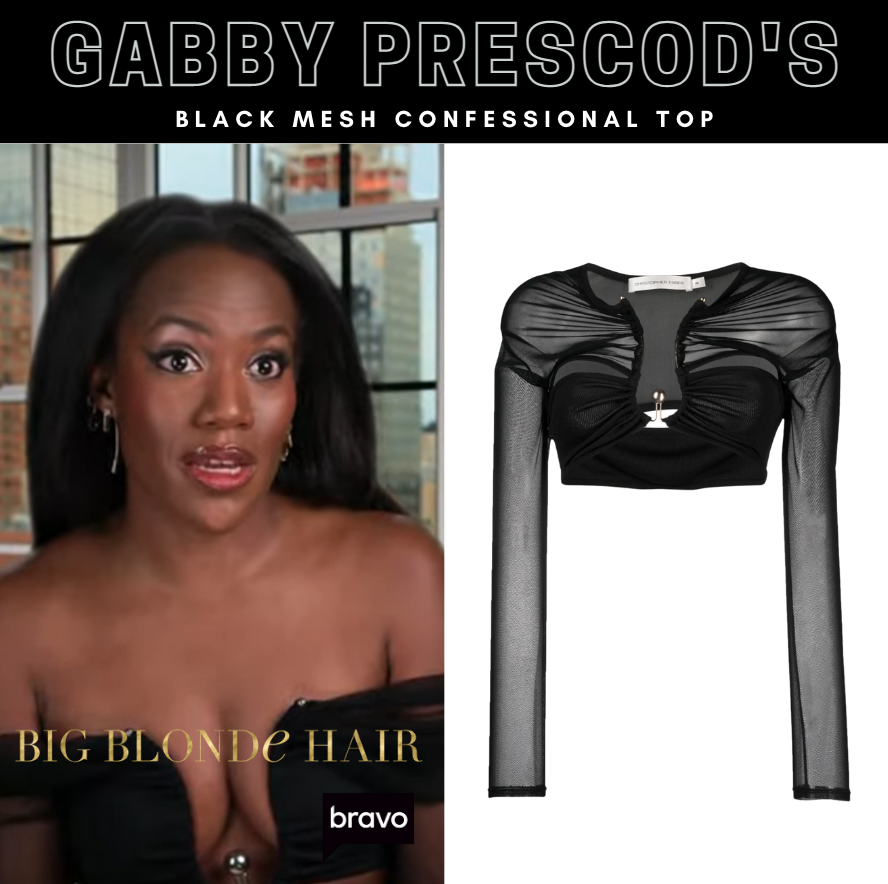 Gabby Prescod's Black Mesh Confessional Top