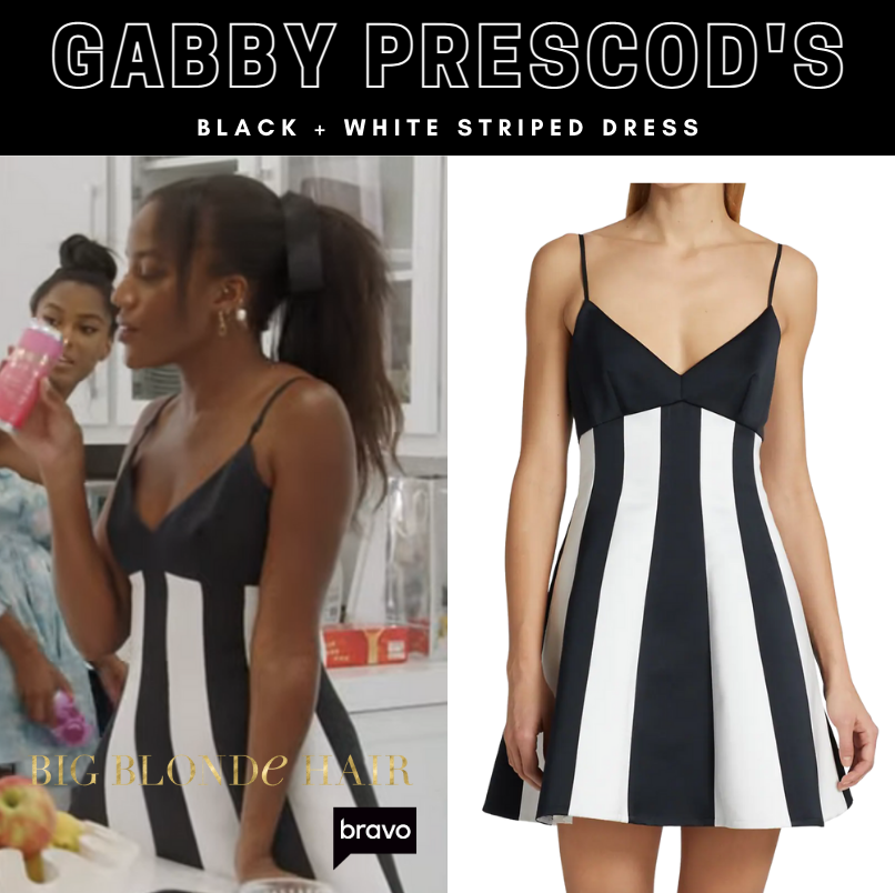 Gabby Prescod's Black and White Striped Dress