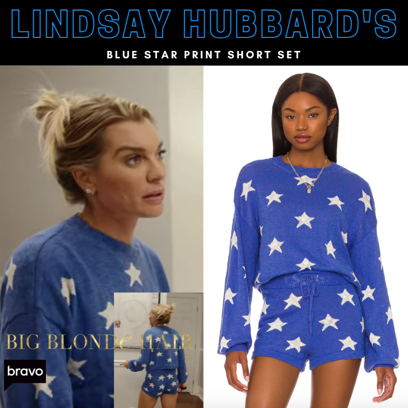 Lindsay Hubbard's Blue Star Print Short Set