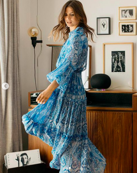 Margaret Josephs' Blue Printed Maxi Dress