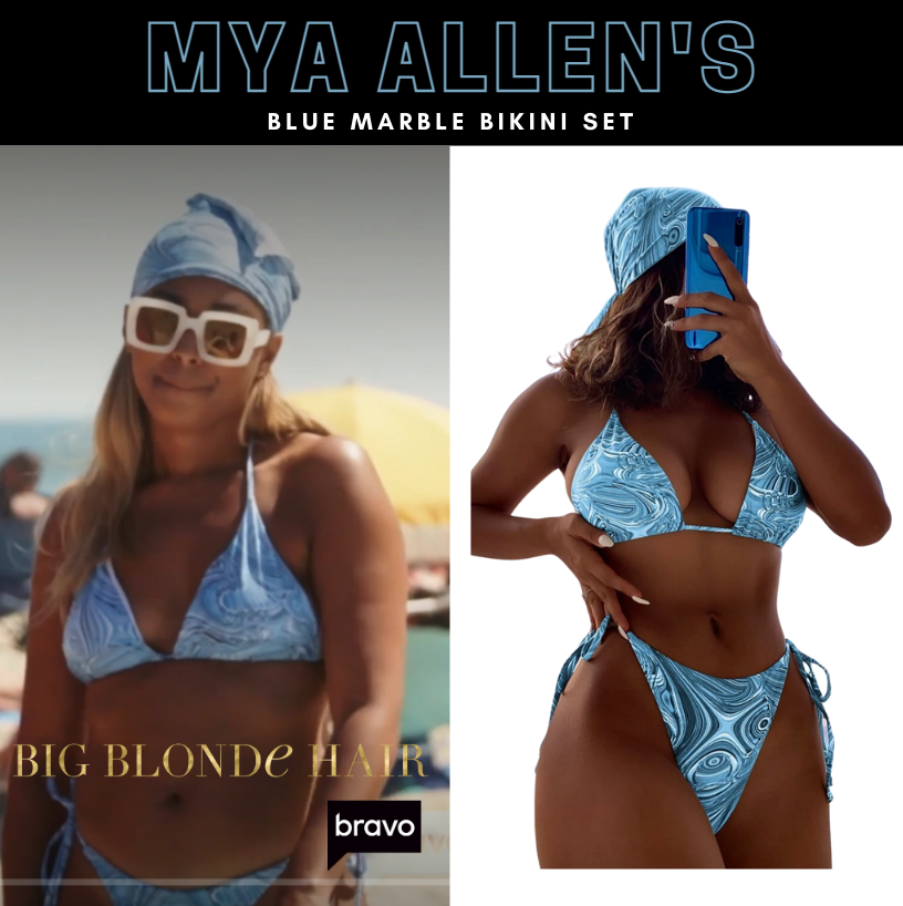 Mya Allen's Blue Marble Bikini Set