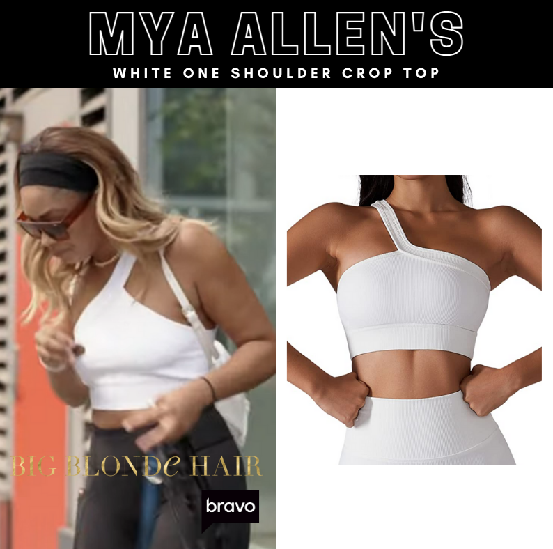 Mya Allen's White One Shoulder Crop Top
