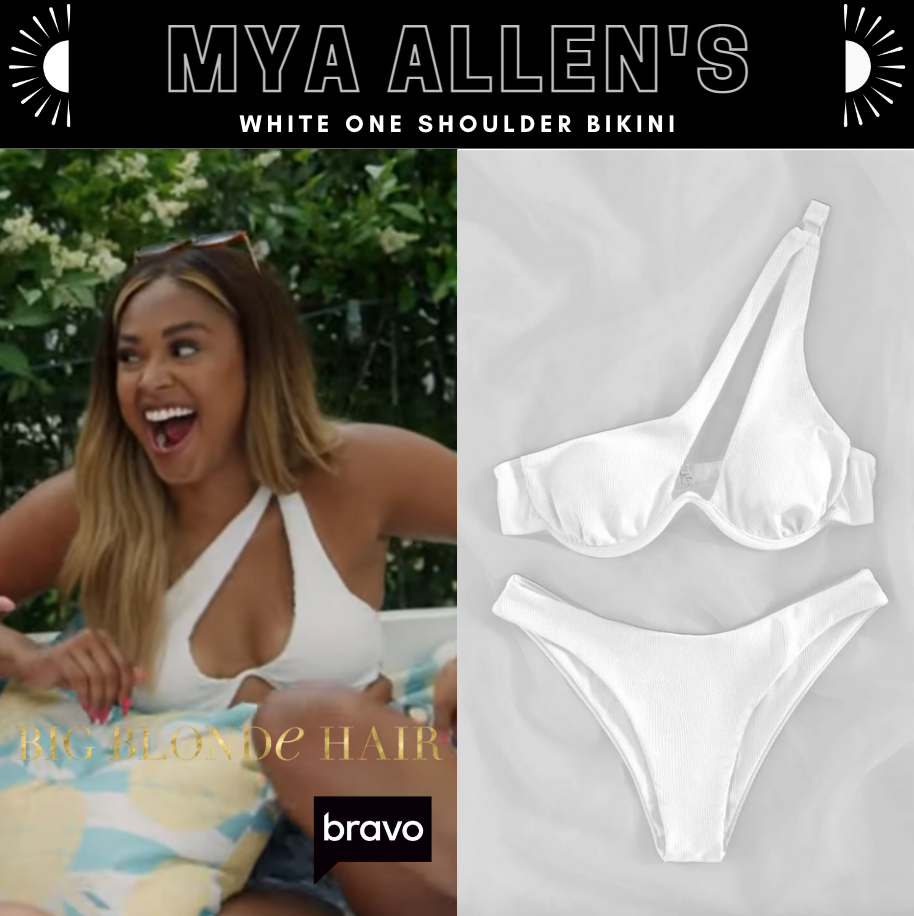Mya Allen's White One Shoulder Bikini