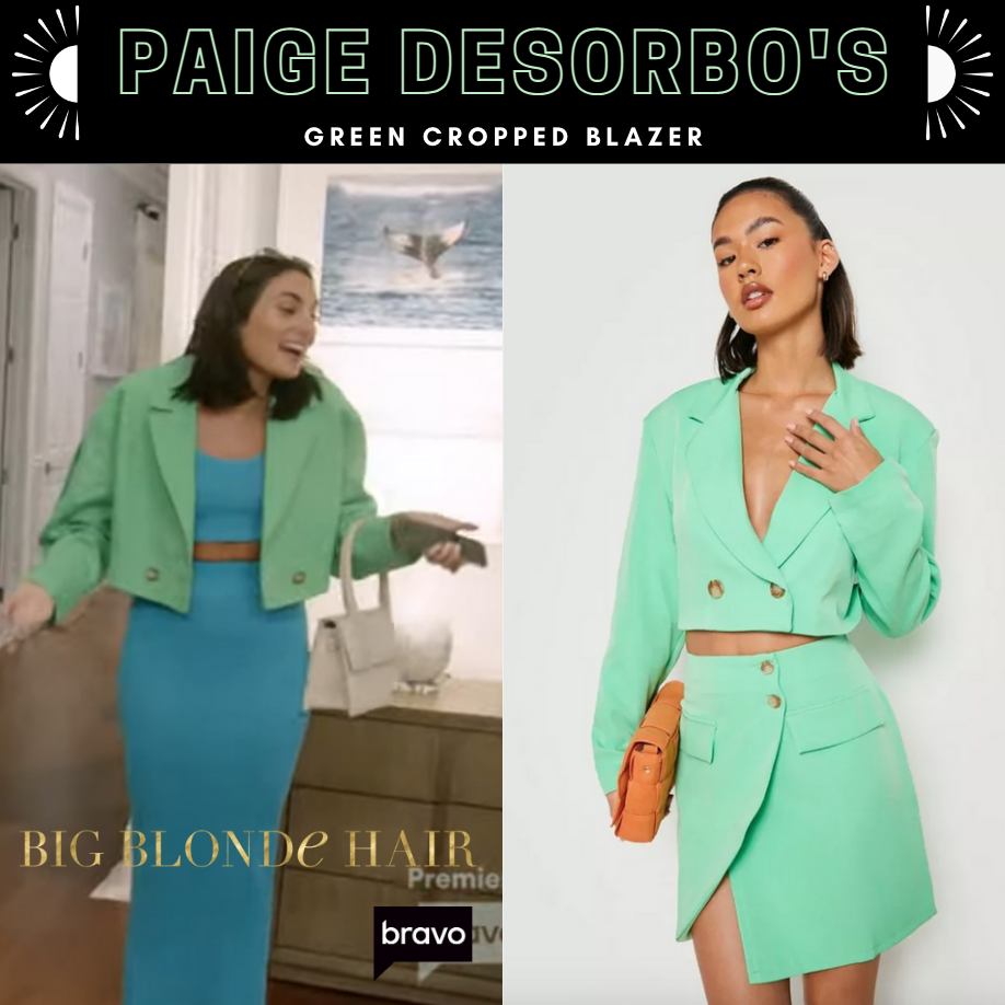 Paige DeSorbo's Green Cropped Blazer