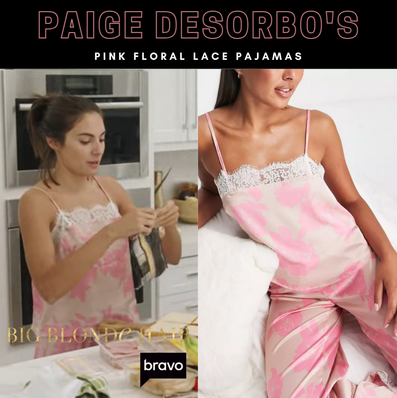 Paige DeSorbo's Pink Floral Lace Pajamas