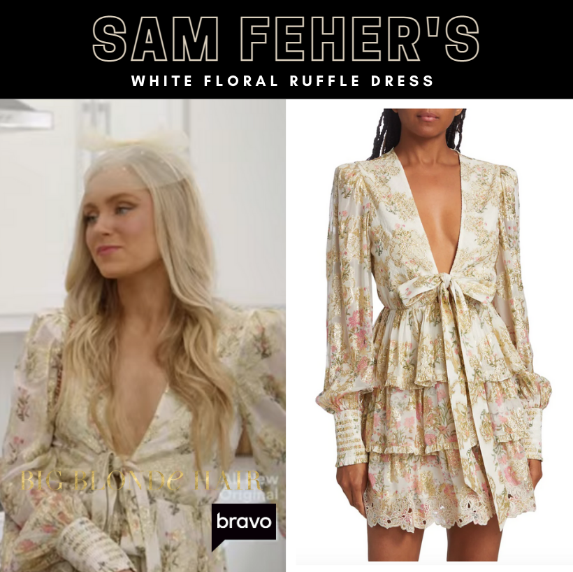 Sam Feher's White Floral Ruffle Dress