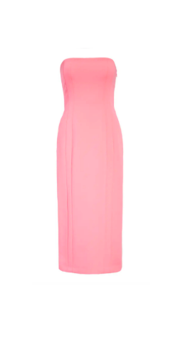 Margaret Josephs' Pink Strapless Midi Dress