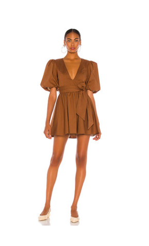 Jennifer Aydin's Brown Puff Sleeve Dress