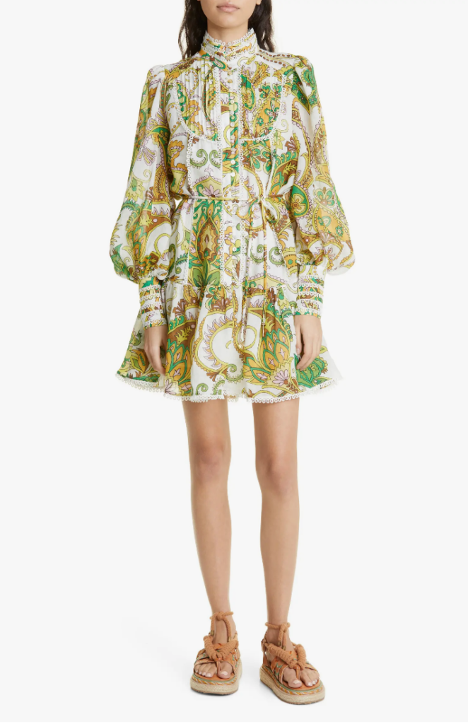 Crystal Kung Minkoff's Green and White Paisley Dress