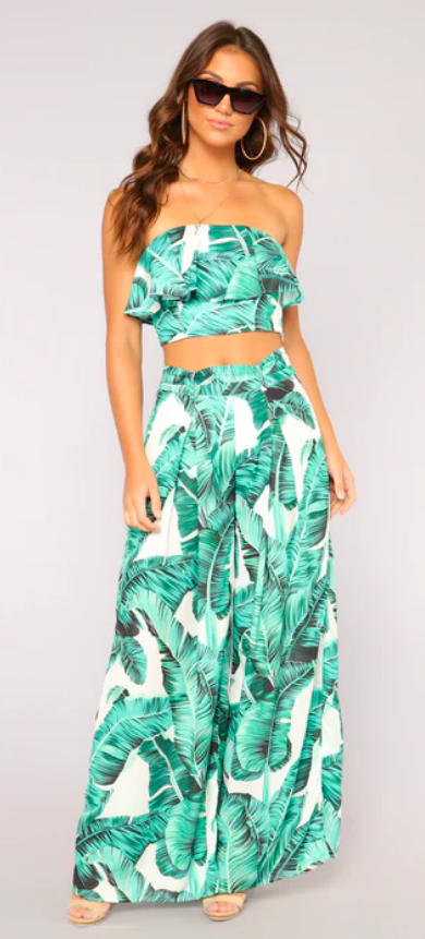 Danielle Cabral's Palm Leaf Top and Pants Set