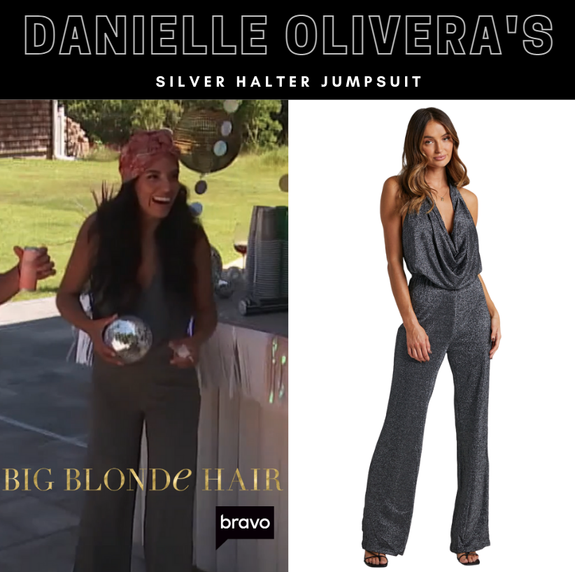 Danielle Olivera's Silver Halter Jumpsuit
