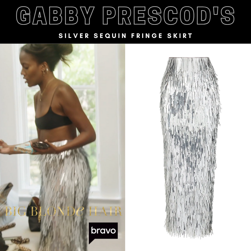 Gabby Prescod's Silver Sequin Fringe Skirt