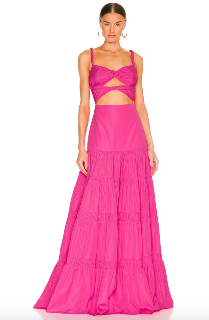 Kiki Barth's Pink Sheer Maxi Dress