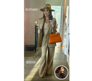 Kyle Richards' Camel Suit