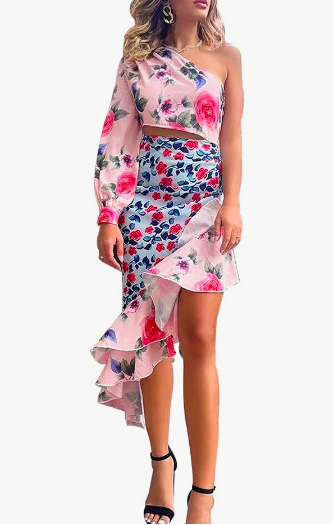 Lala Kent's One Sleeve Floral Cutout Dress