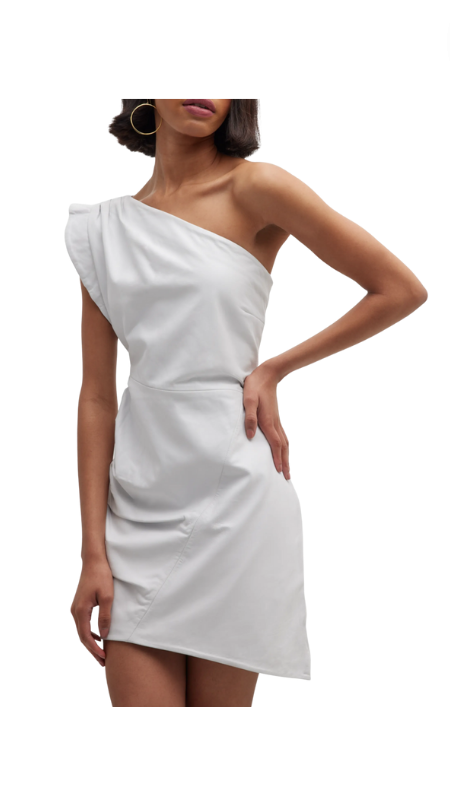 Nicole Martin's White Asymmetric Dress