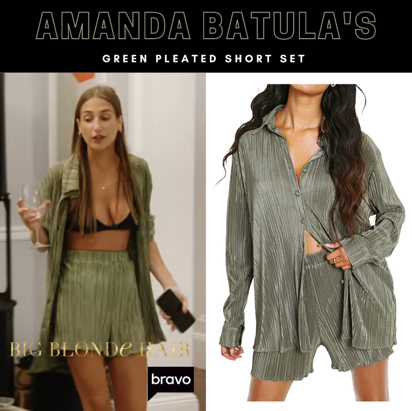Amanda Batula's Green Pleated Short Set