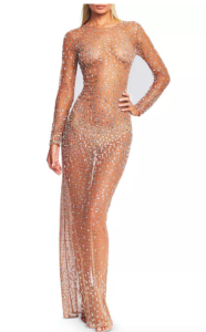 Ariana Madix's Nude Sheer Embellished Dress