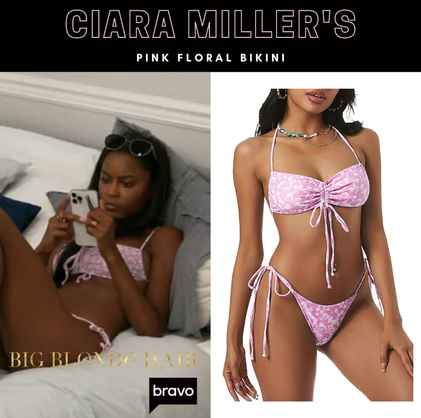 Ciara Miller's Pink Floral Bikini