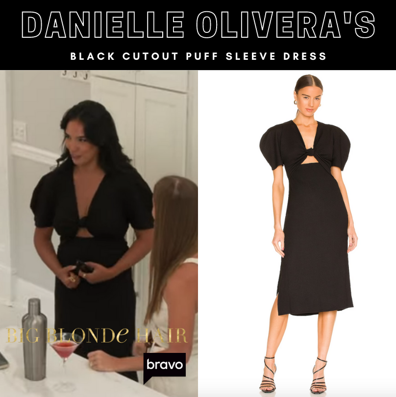Danielle Olivera's Black Cutout Puff Sleeve Dress