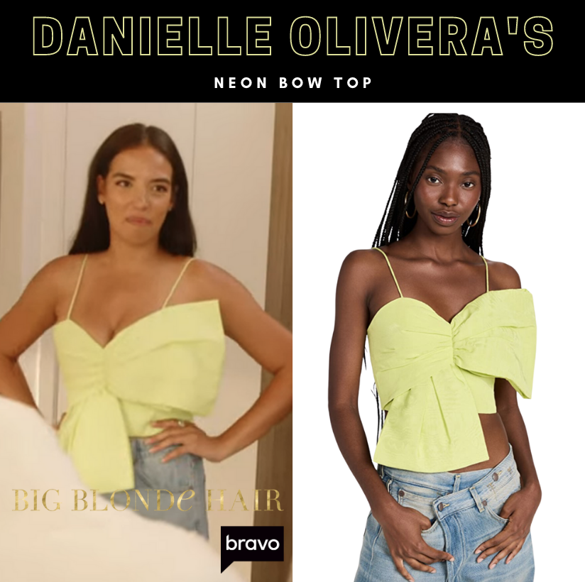 Danielle Olivera's Neon Bow Top