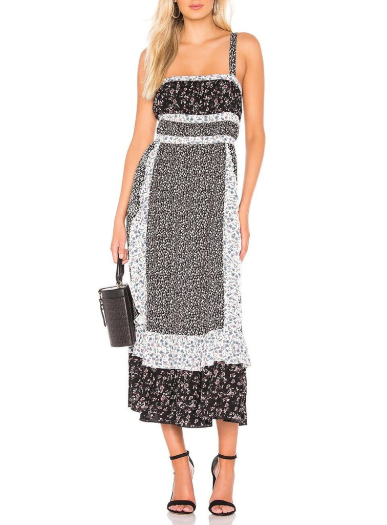 Dolores Catania's Black and White Floral Maxi Dress