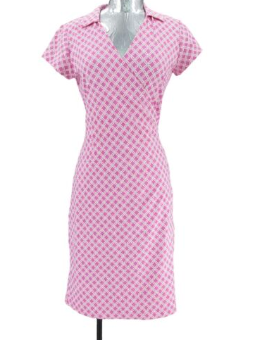 Dolores Catania's Pink Plaid Wrap Dress