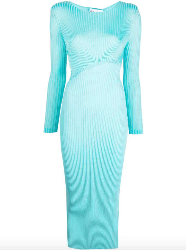 Emily Simpson's Aqua Midi Dress