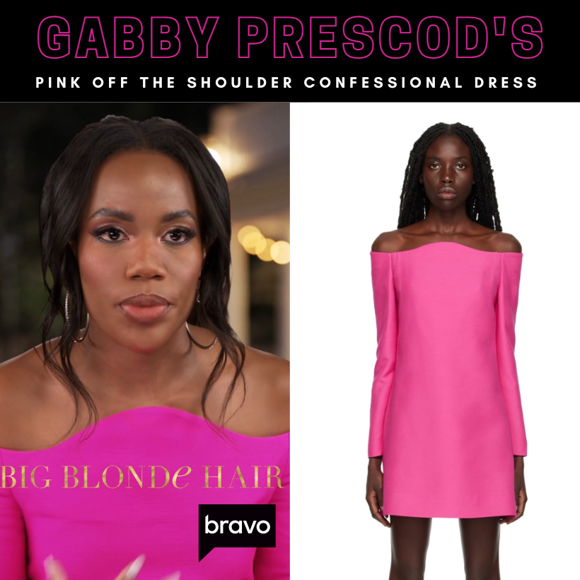 Gabby Prescod's Pink Off The Shoulder Confessional Dress