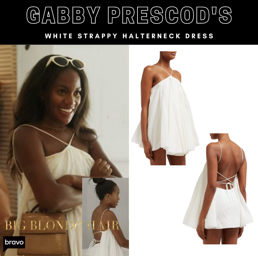Gabby Prescod's White Strappy Halterneck Dress