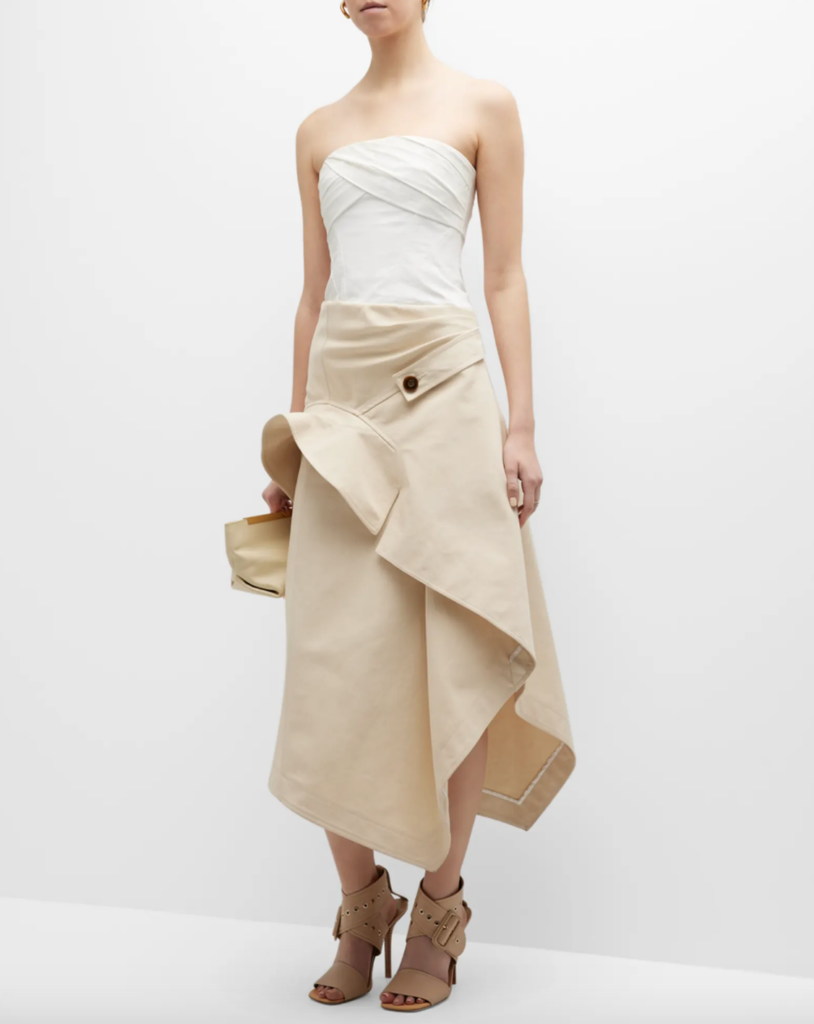 Kristin Cavallari's Strapless White and Khaki Dress