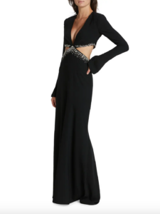 Kyle Richards' Black Embellished Cutout Gown