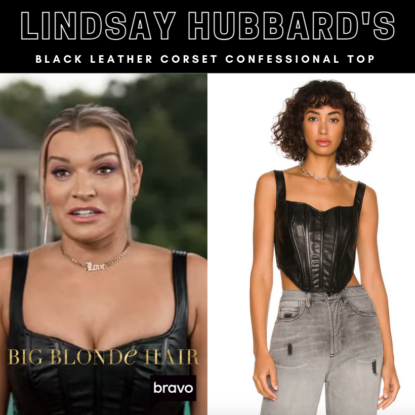 Lindsay Hubbard's Black Leather Corset Confessional Top