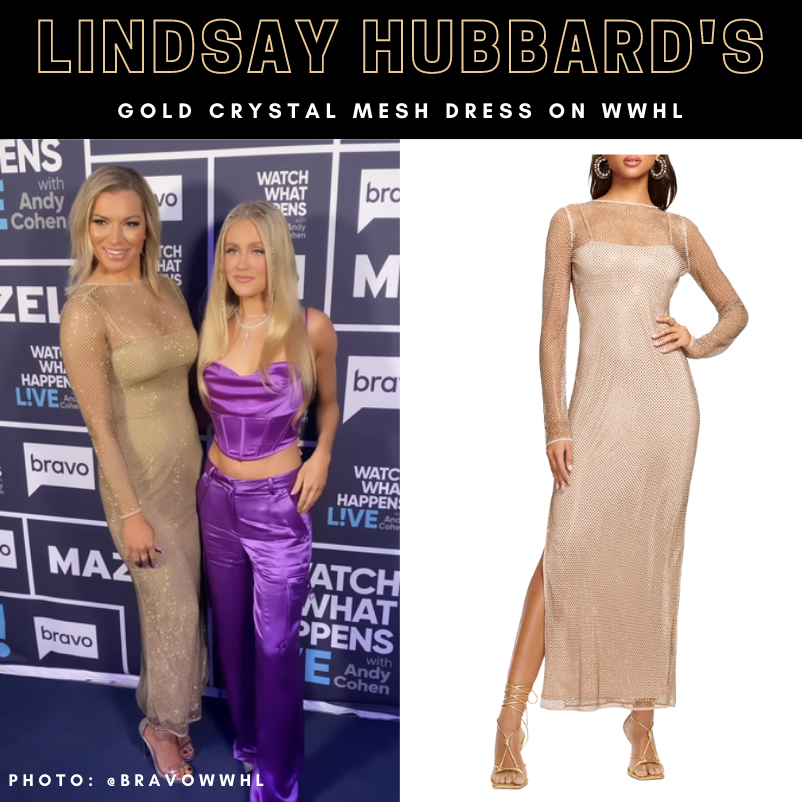 Lindsay Hubbard's Gold Mesh Dress on WWHL