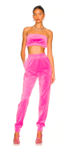 Melissa Gorga's Pink Velour Crop Top and Pants