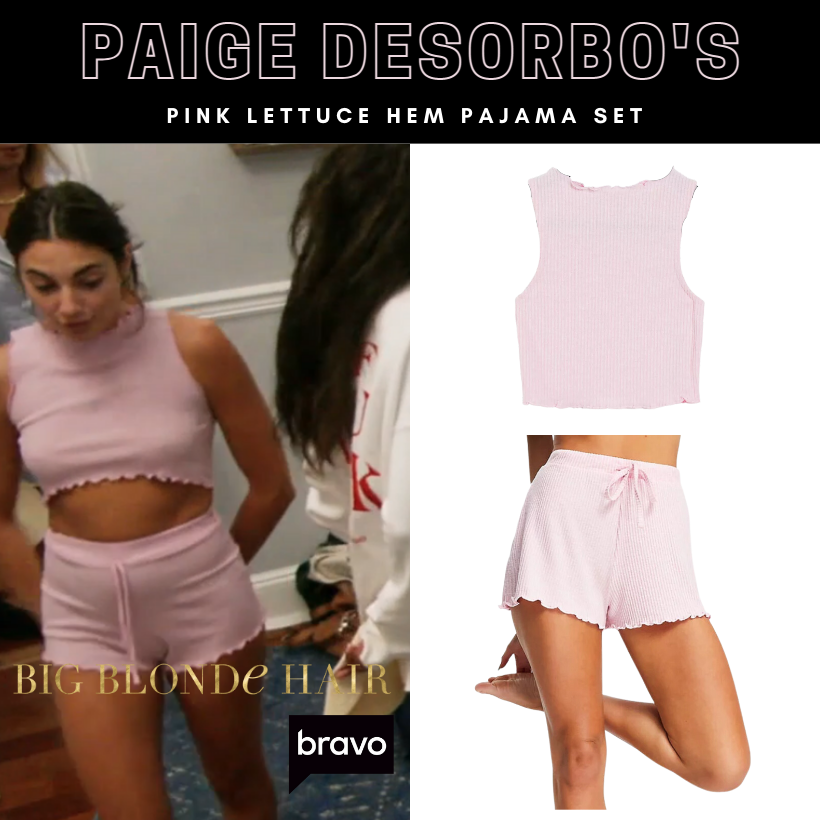 Paige DeSorbo's Pink Lettuce Hem Pajamas
