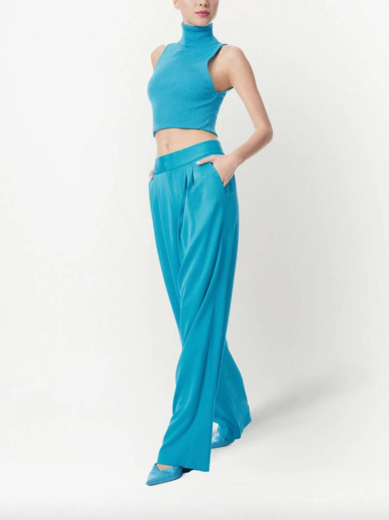 Rachel Fuda's Turquoise Turtleneck and Pants