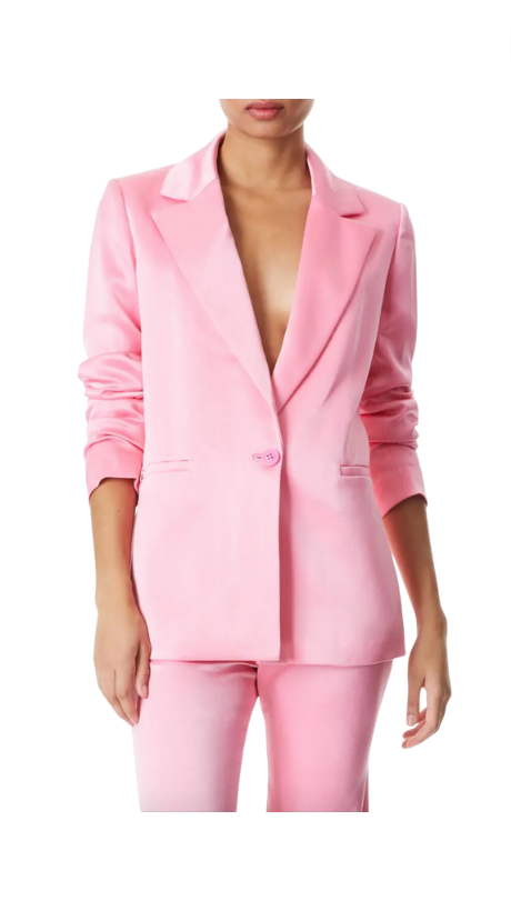 Sam Feher's Pink Satin Suit