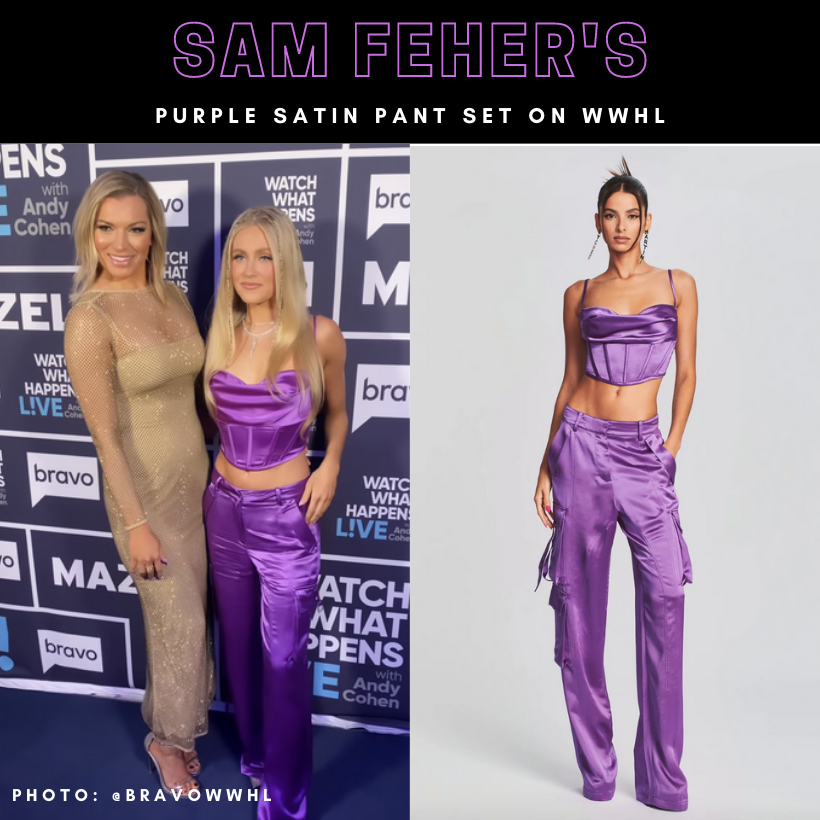 Sam Feher's Purple Satin Pant Set