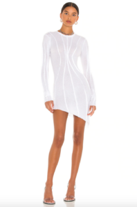 Whitney Rose's White Asymmetrical Dress