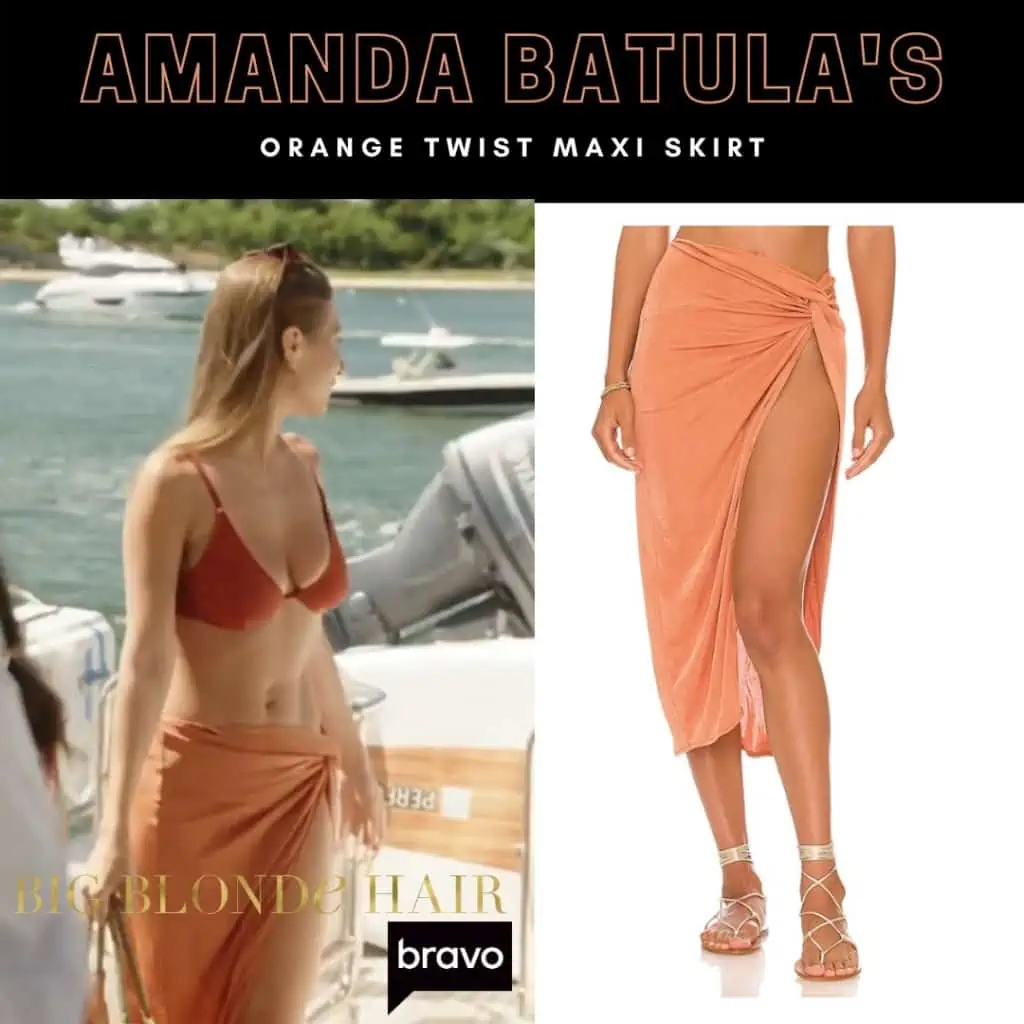 Amanda Batula's Orange Twist Cover Up Skirt