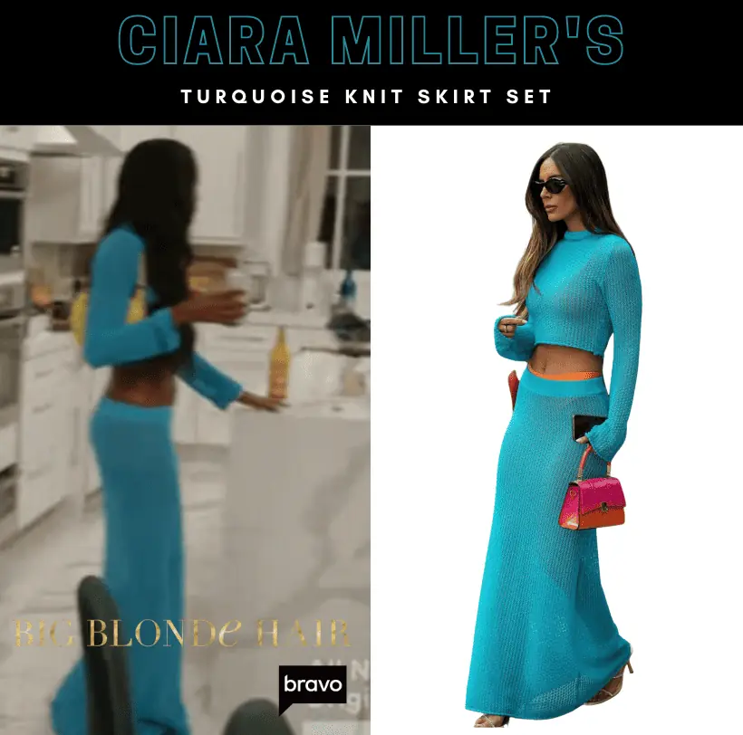 Ciara Miller's Turquoise Maxi Skirt Set