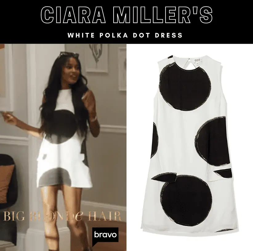 Ciara Miller's White Polka Dot Dress