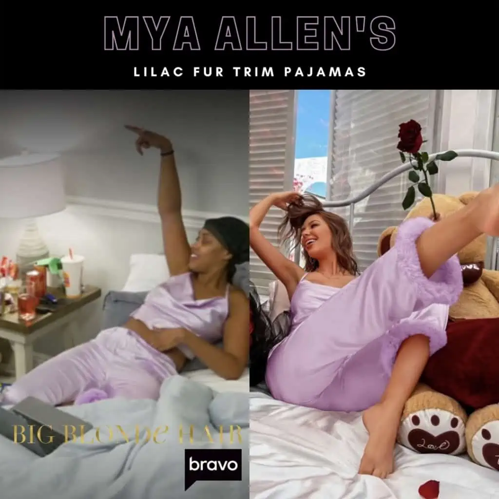 Mya Allen's Lilac Fur Trim Pajamas