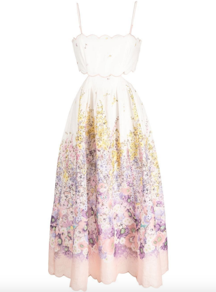 Kyle Richards' Floral Scalloped Cutout Dress