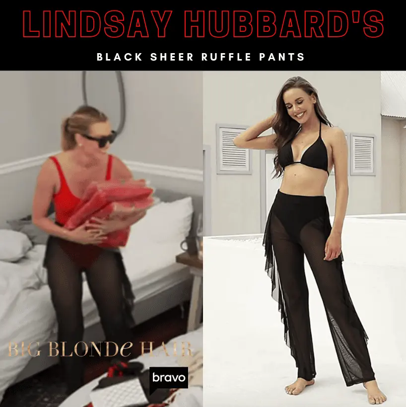 Lindsay Hubbard's Black Sheer Ruffle Pants