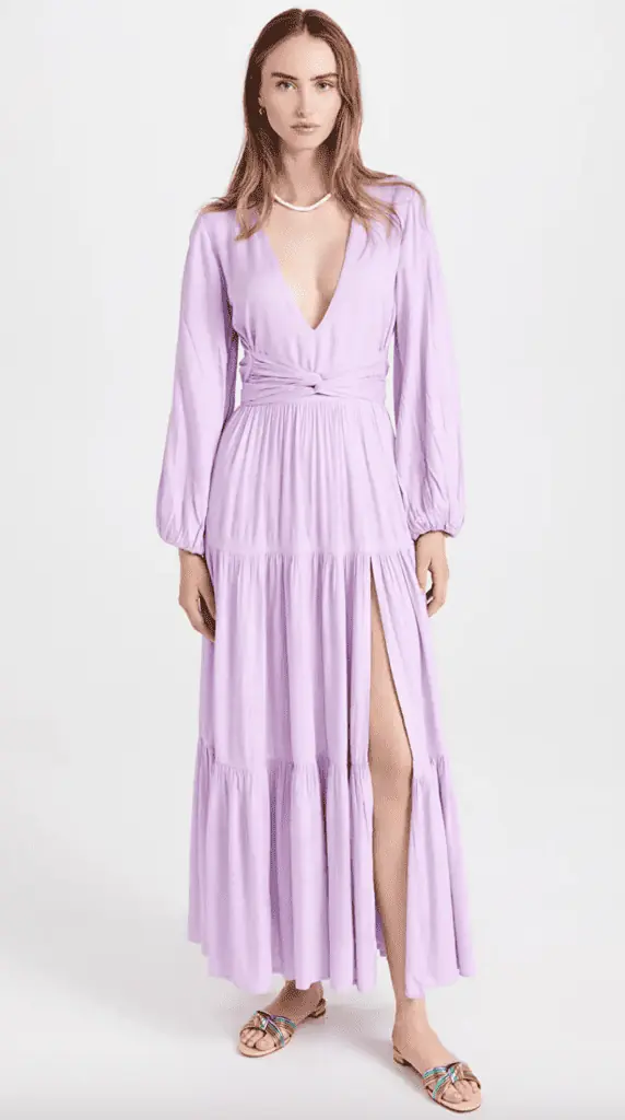 Madison LeCroy's Purple Long Sleeve Maxi Dress