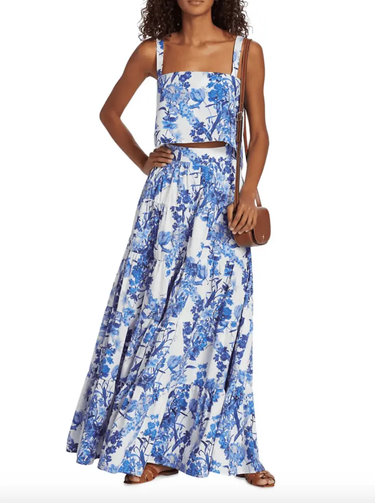 Margaret Josephs' Blue and White Floral Top and Skirt 